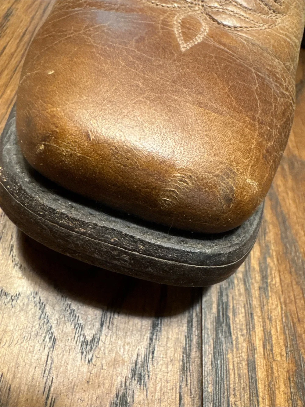 Double-H Cowboy Boots   Brown Shoe Size 10D Leather Square Toe Western